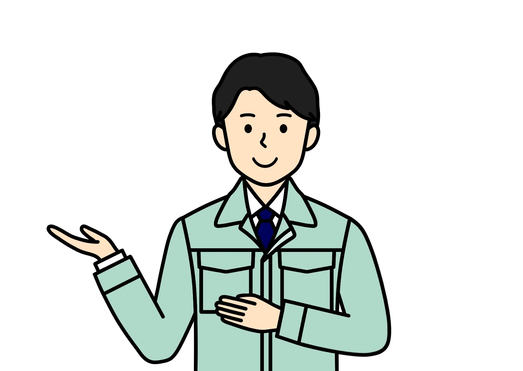 工事内容を案内・説明する工務店の担当者と協力会社のイメージ